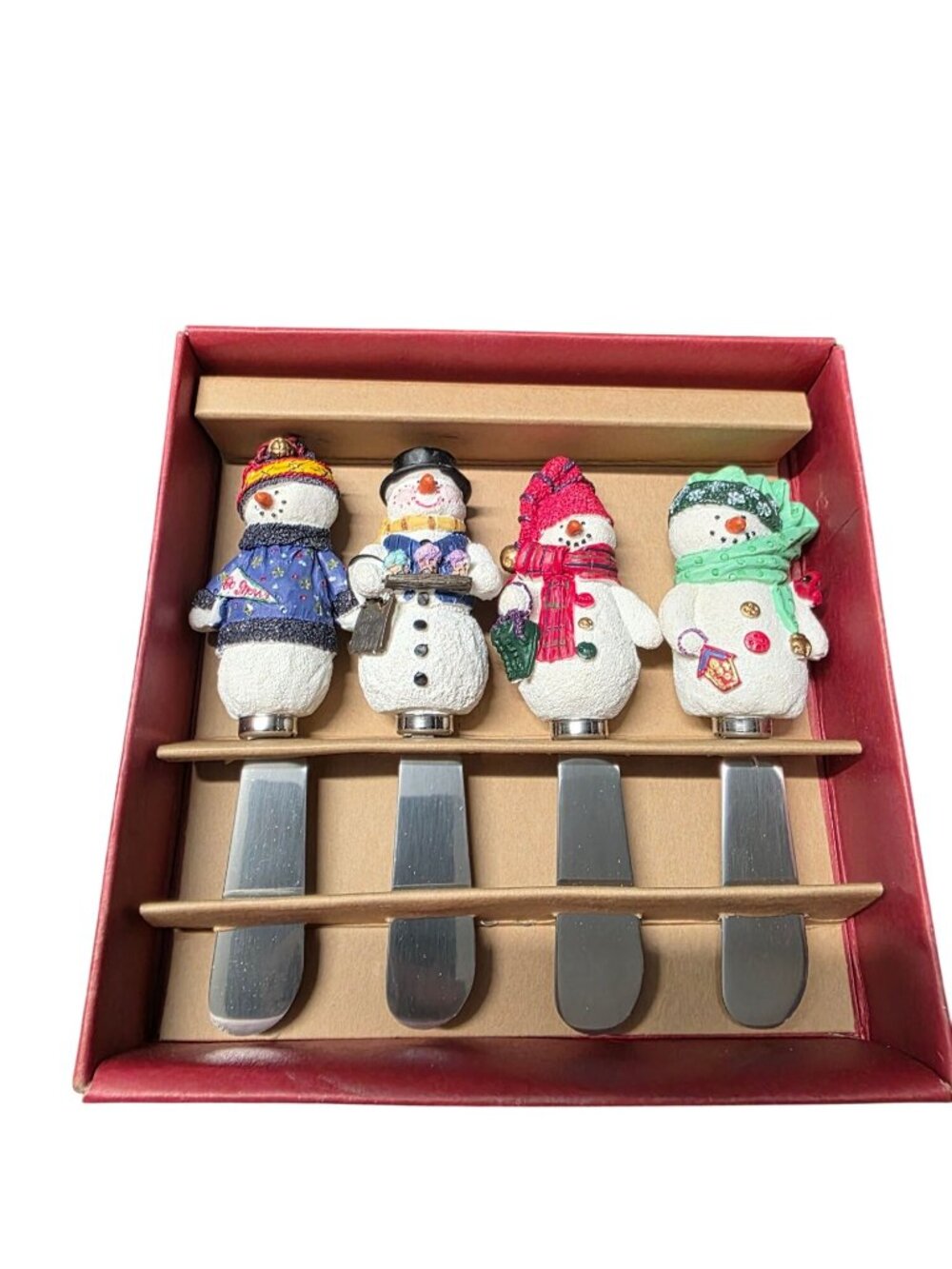 St. Nicholas Snowman Spreaders Christmas Cheese Knives